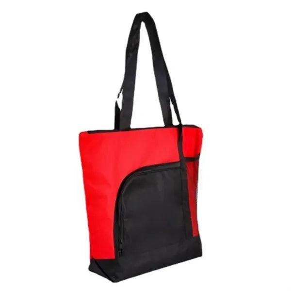 Zippered Tote Bag With Mesh Pocket