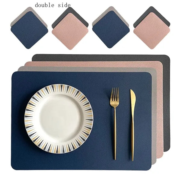 Faux Leather Placemats PU Table Mats Waterproof