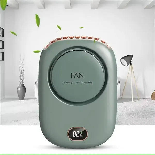 Mini Hand Held 2000mah Battery Air Cooler Necklace Fan