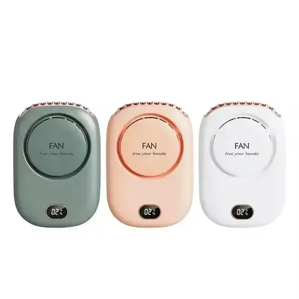 Mini Hand Held 2000mah Battery Air Cooler Necklace Fan