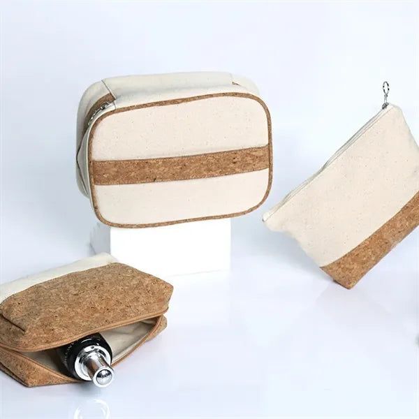 Portable Wood Grain Splicing Large Capacity Toiletry Bag