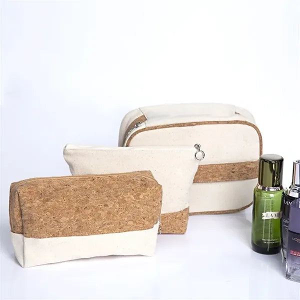 Portable Wood Grain Splicing Large Capacity Toiletry Bag