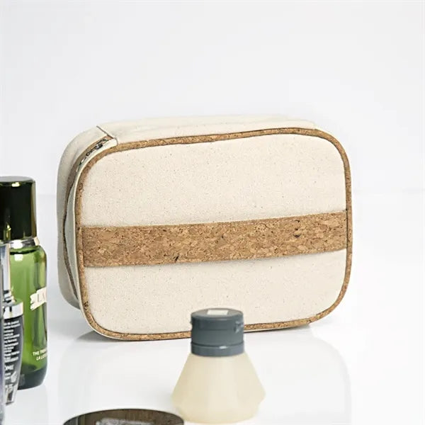 Portable Wood Grain Splicing Large Capacity Toiletry Bag