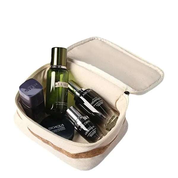 Portable Wood Grain Splicing Large Capacity Toiletry Bag