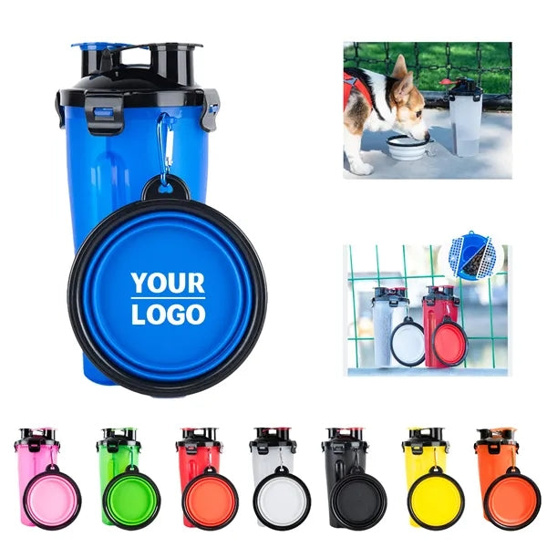 Dog Outdoor Walking Cup and Folding Food Bowl set