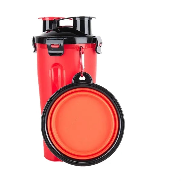 Dog Outdoor Walking Cup and Folding Food Bowl set