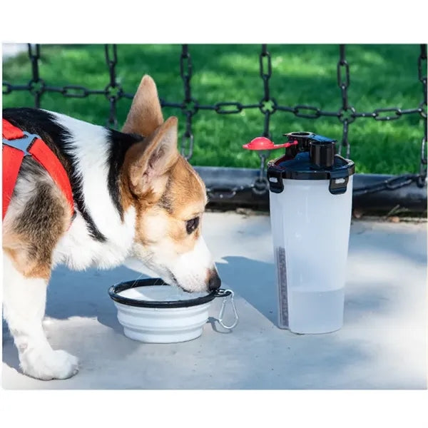 Dog Outdoor Walking Cup and Folding Food Bowl set