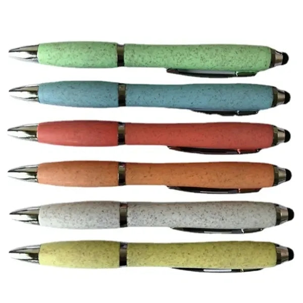 Natural Straw Stylus Ballpoint Pen