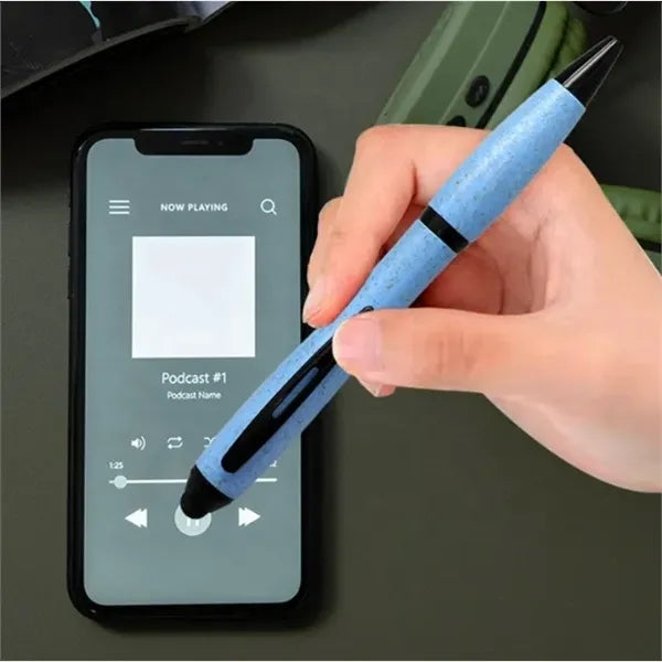 Natural Straw Stylus Ballpoint Pen