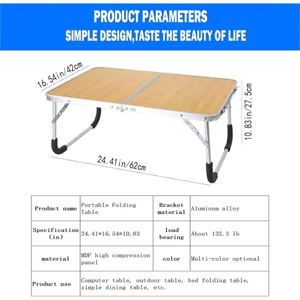 Foldable Lightweight Table for Picnic/Bed