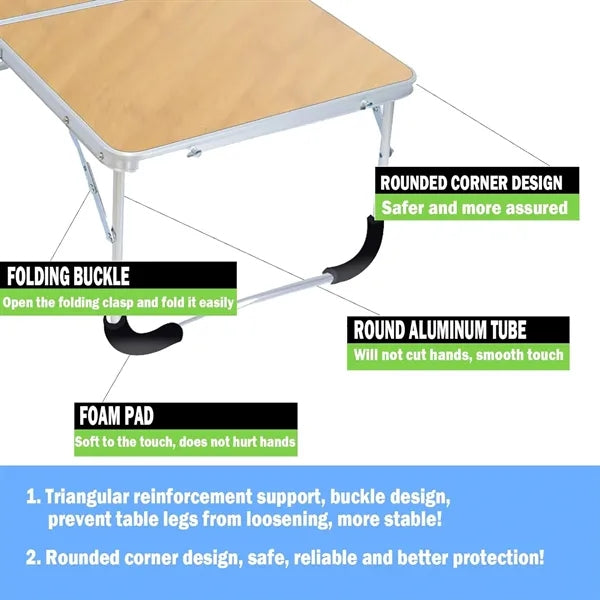 Foldable Lightweight Table for Picnic/Bed