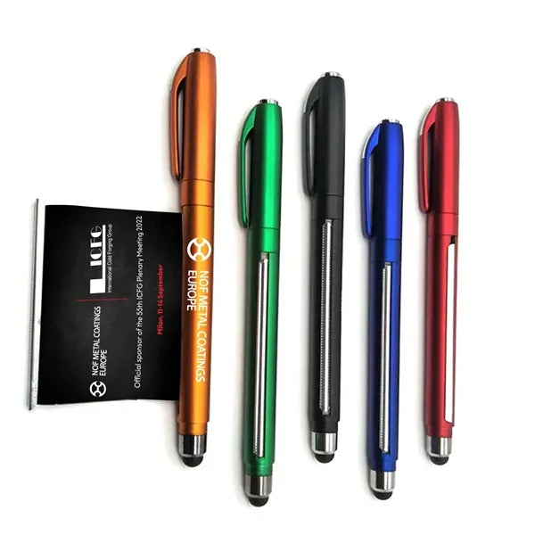 Metallic Banner Pen with Stylus