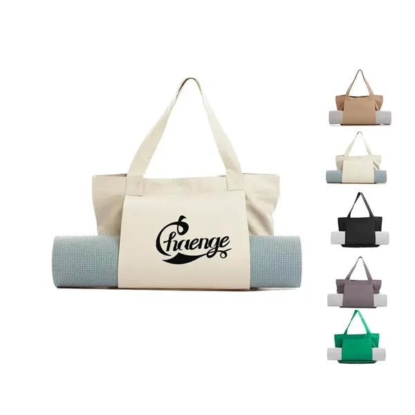 Canvas Tote Bag With Yoga Mat Carrier