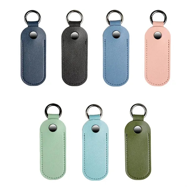 Leather U Disk Pouch Key Ring Holder