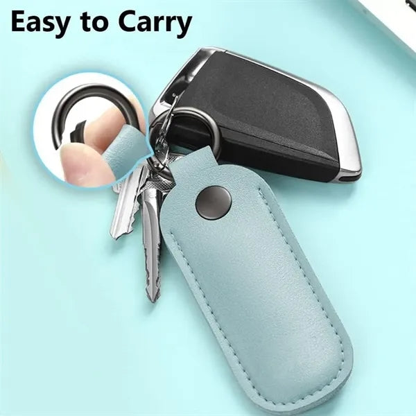 Leather U Disk Pouch Key Ring Holder