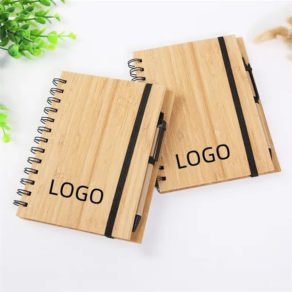 Eco-Friendly Bamboo Notebook with Pen - Durable & Stylish