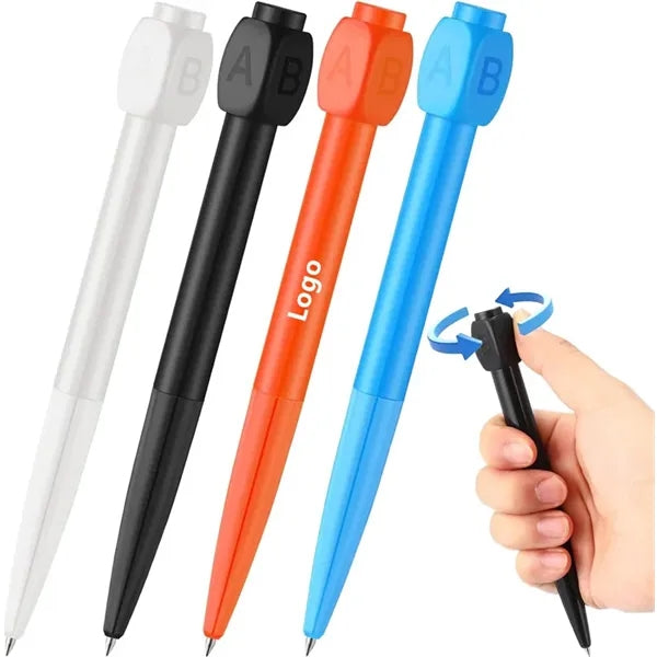 Stress Relief Fidget Spinner Pen with ABCD Rotation Cap