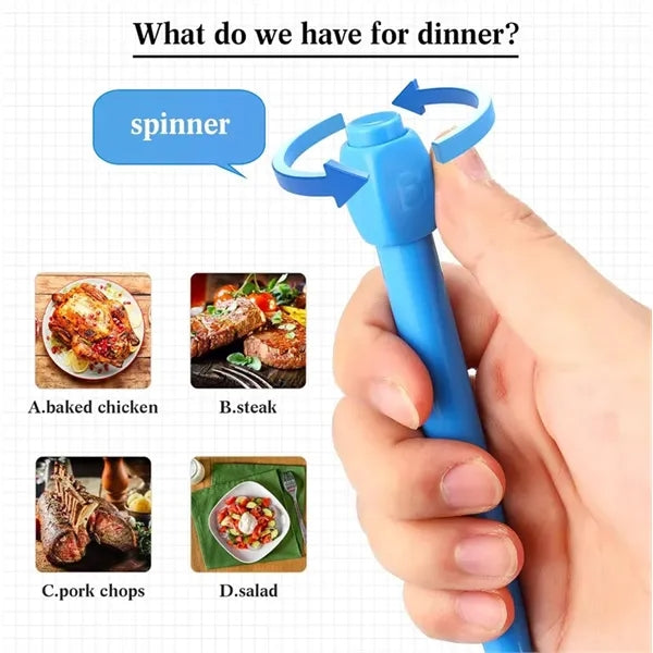 Stress Relief Fidget Spinner Pen with ABCD Rotation Cap