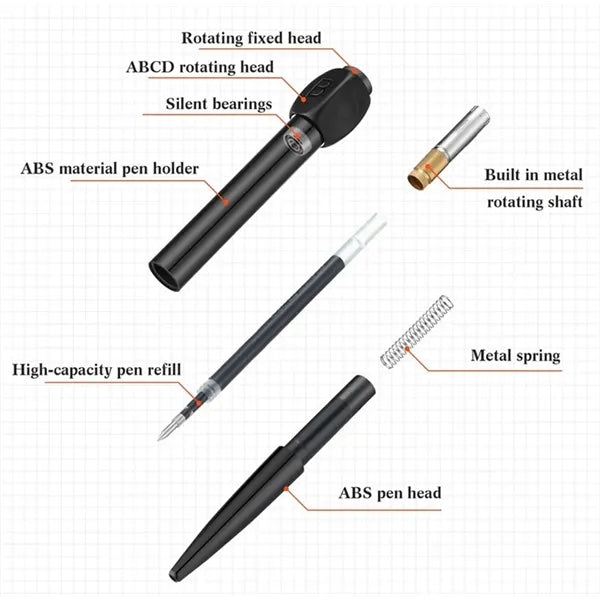 Stress Relief Fidget Spinner Pen with ABCD Rotation Cap