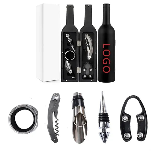 Five-Piece Creative Wine Bottle Shape Red Opener Set
