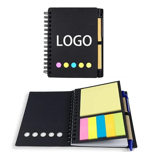 Mini Spiral Notebooks with Black Ink Pens Set