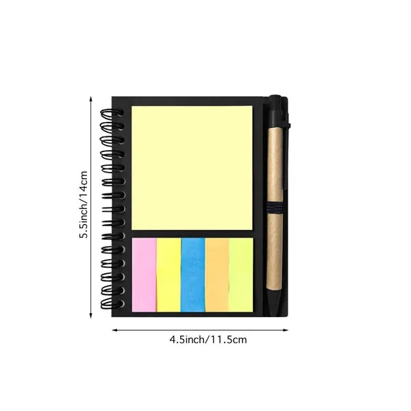 Mini Spiral Notebooks with Black Ink Pens Set