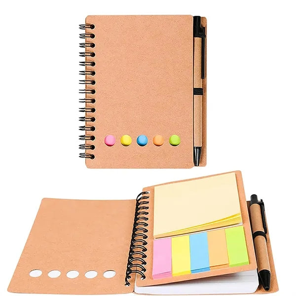 Mini Spiral Notebooks with Black Ink Pens Set
