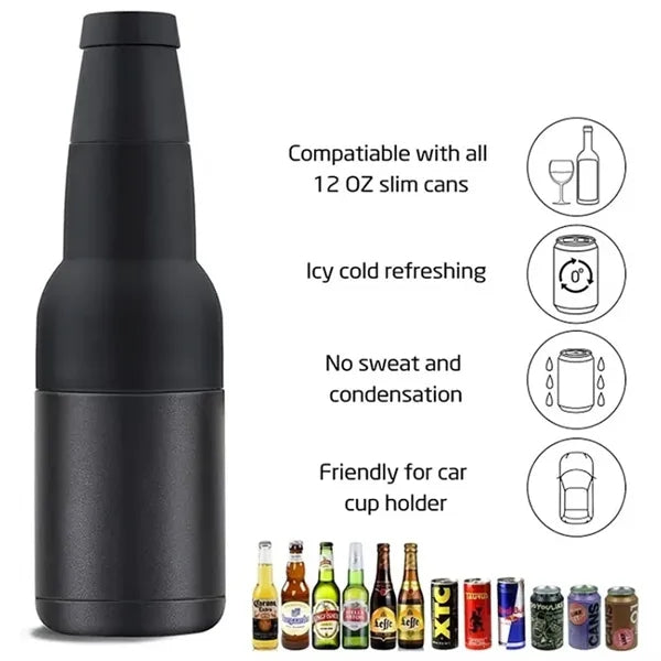 Can cooler with beer opener