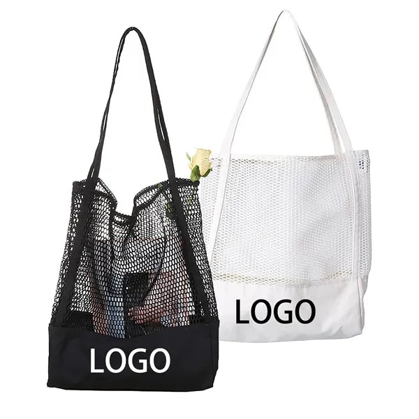 Mesh Beach Tote Bag Shopping Shoulder Handbag