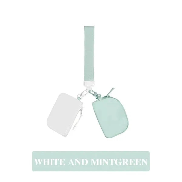 Mini Zip Around Wristlet keychain Wallet for Women