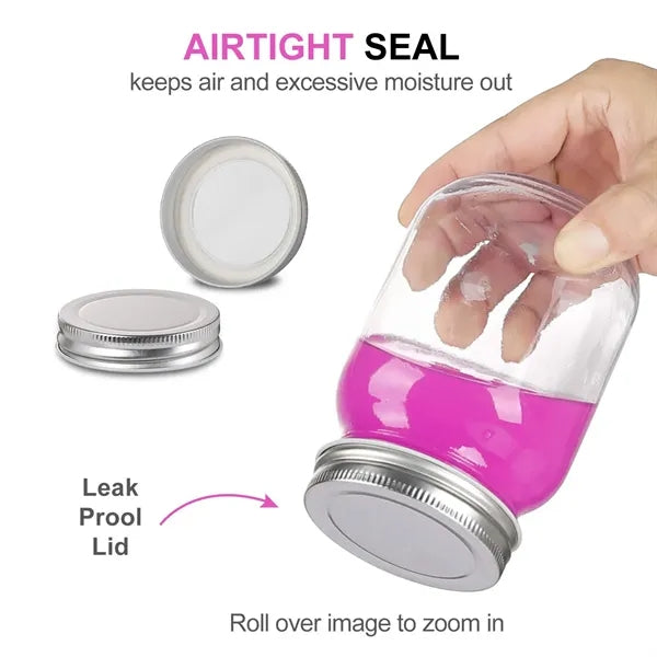 Glass Regular Mouth Clear Jars With Metal Lids For Food Stor