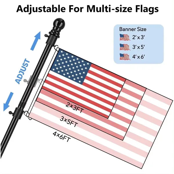 6 Ft Stainless Steel Flagpole Outdoor Flag Kit For House