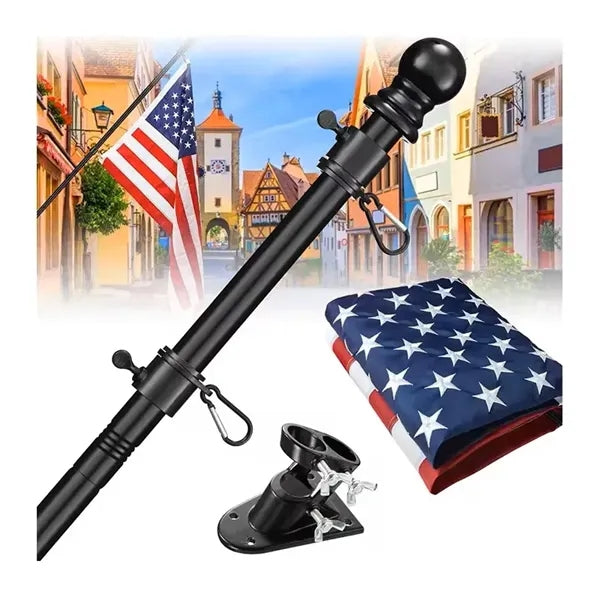 6 Ft Stainless Steel Flagpole Outdoor Flag Kit For House