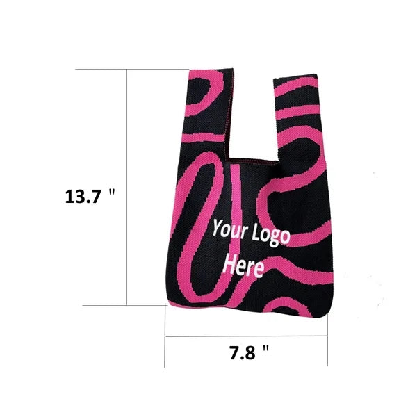 Fashion Line Clauses Knitted Shopping Bag