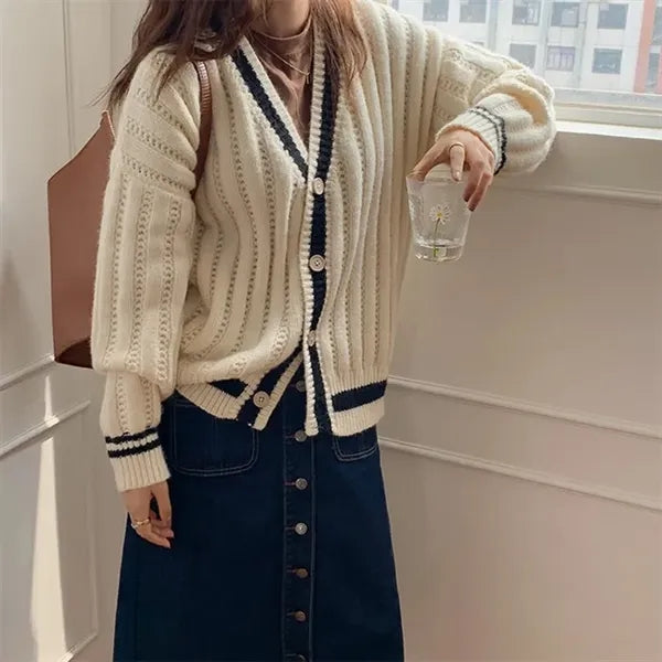 Womens Knit Casual Cardigan Sweater