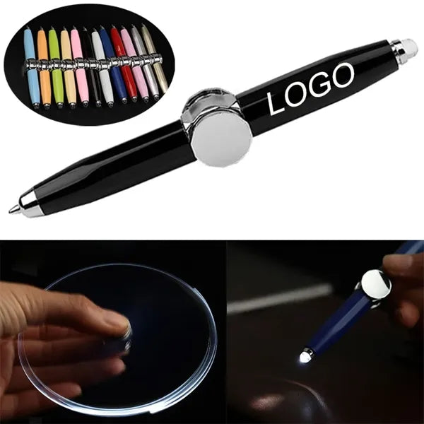 Spinning Fidget Ballpoint Pen Stress Reducer W/LED Light