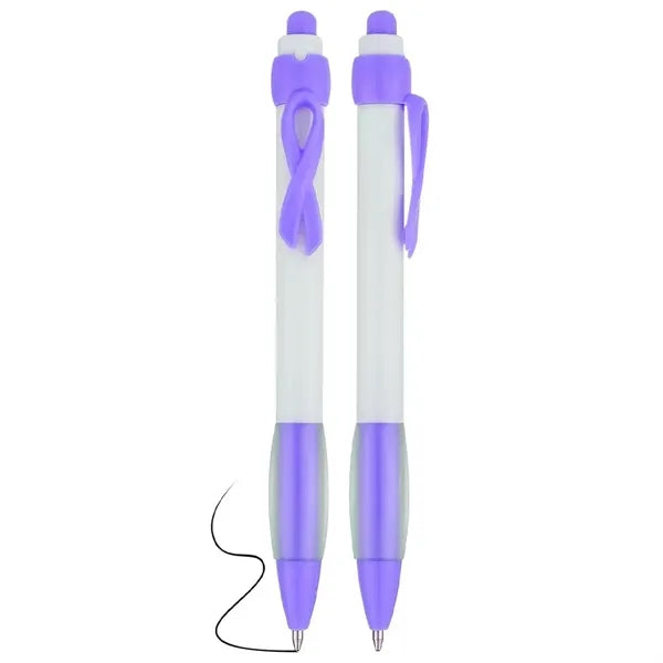 Breast Cancer Pen With Ribbon Clip