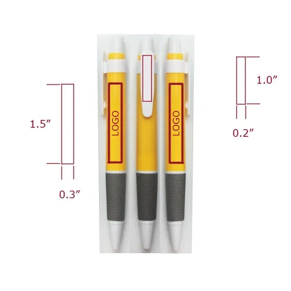 STEPABC Wide Body Plastic Grip Click Action Ballpoint Pen