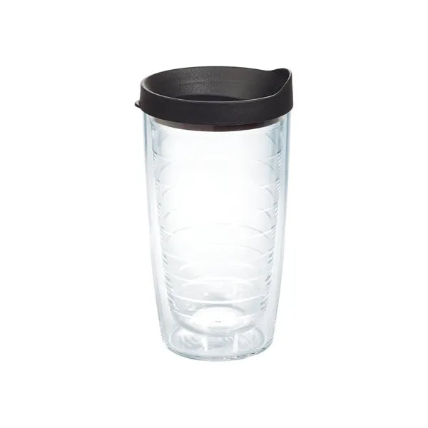 16oz Double Walled Clear Plastic Tumbler With Lidded