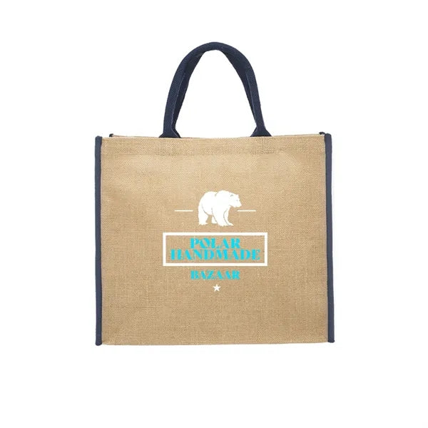 Eco Valley Jute Tote Bag (2 Color Imprint)