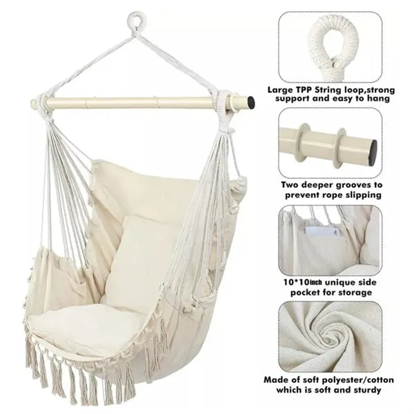 Portable Hanging Rope Hammock Chair