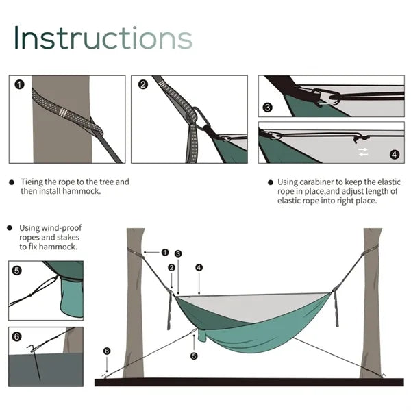 114x55inch Portable Hammock with Mosquito Net