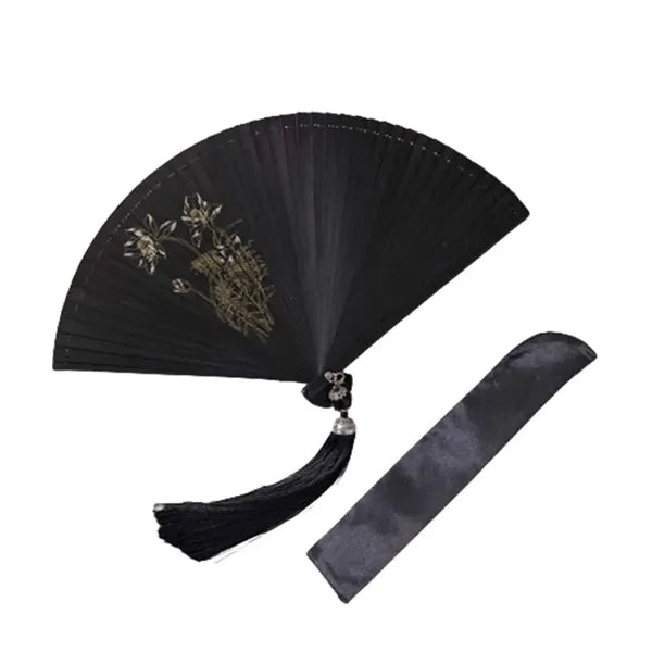 Bamboo Folding Hand Fan Chinese/Japanese Vintage Design