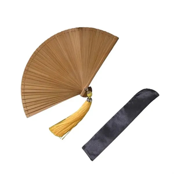 Bamboo Folding Hand Fan Chinese/Japanese Vintage Design