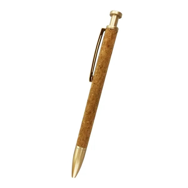 Geneva Geoffrey Golden Leatherette Cork Pen