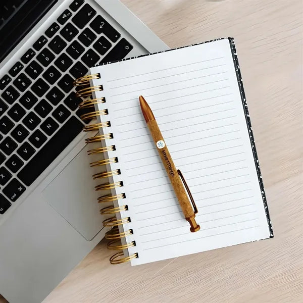 Geneva Geoffrey Golden Leatherette Cork Pen