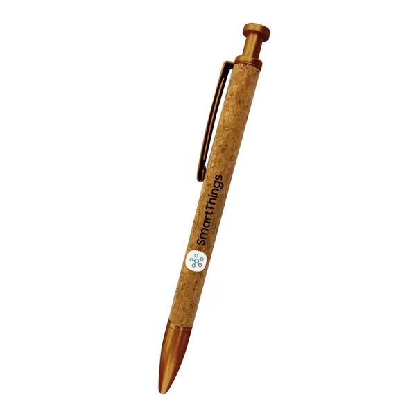 Geneva Geoffrey Golden Leatherette Cork Pen