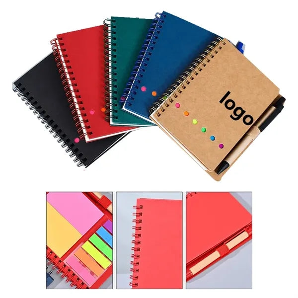 Spriral Notebook W/ Pen & Sticky Notes
