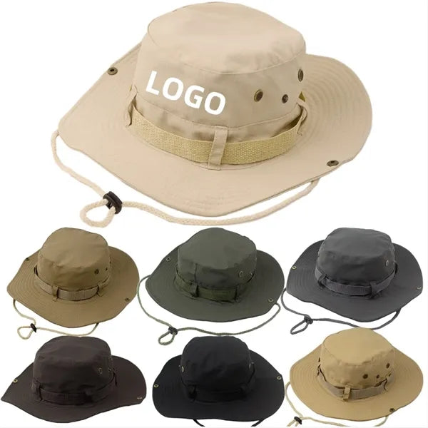 Wide Brim Boonie Hat Camo Bucket Cap