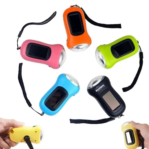 Hand Mini Cranklight Solar Power Led Flashlight